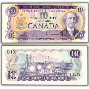 SOLD $10 1971 Bank of Canada Note DL Changeover Prefix BC-49b - Choice UNC