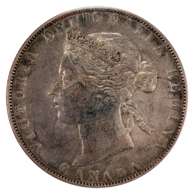 Canada 1871 50 Cents Half Dollar Silver Coin - ICCS VF-30