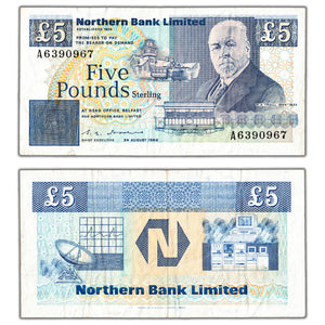 SOLD Ireland Northern Bank Ltd 1989 5 Five Pounds Note - Circulated