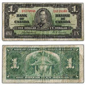 SOLD $1 1937 Bank of Canada Note Osborne Signature BC-21a - Circulated
