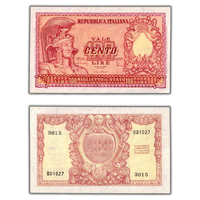 Italy 1951 100 Lire Note P #92b