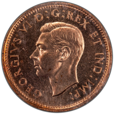 Canada 1937 One Small Cent Mirror Specimen Coin - ICCS SP-65 Red