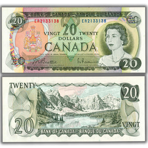 SOLD $20 1969 Bank of Canada Note Beattie-Rasminsky ER Prefix BC-50a - Choice UNC