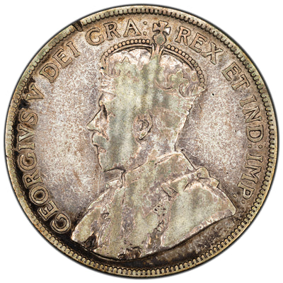 Canada 1931 50 Cents Half Dollar Silver Coin - Rim Damage