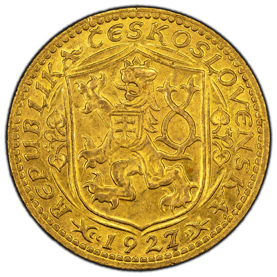 SOLD Czechoslovakia 1927 1 One Dukat Gold Coin