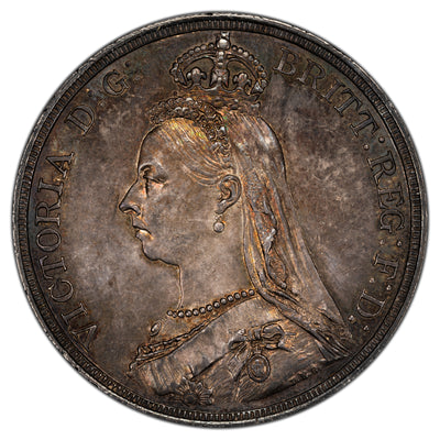 SOLD Great Britain 1887 Crown Silver Coin - Choice Almost Uncirculated