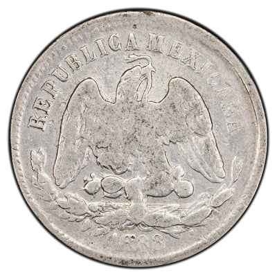 Mexico 1888 25 Centavos Silver Coin - Cleaned