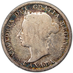 SOLD Canada 1891 25 Cents Quarter Silver Coin - G-4