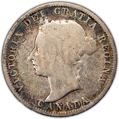 SOLD Canada 1891 25 Cents Quarter Silver Coin - G-4