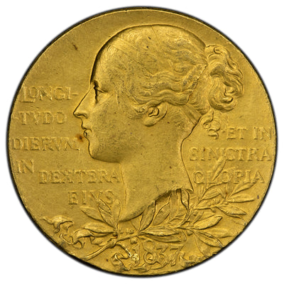 SOLD Great Britain 1897 Diamond Jubilee 22kt Gold Medal 26mm Eimer #1817b