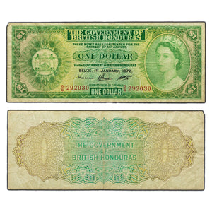SOLD British Honduras 1972 $1 One Dollar Note P #28a