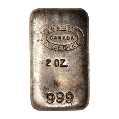 SOLD Johnson Matthey & Mallory JM&M 2oz .999 Fine Silver Bar