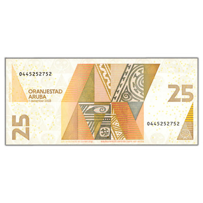 SOLD Aruba 2003 25 Florin Note P #17a - Choice Uncirculated