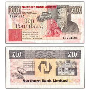 SOLD Ireland Northern Bank Ltd 1988 10 Ten Pounds Note - Writing