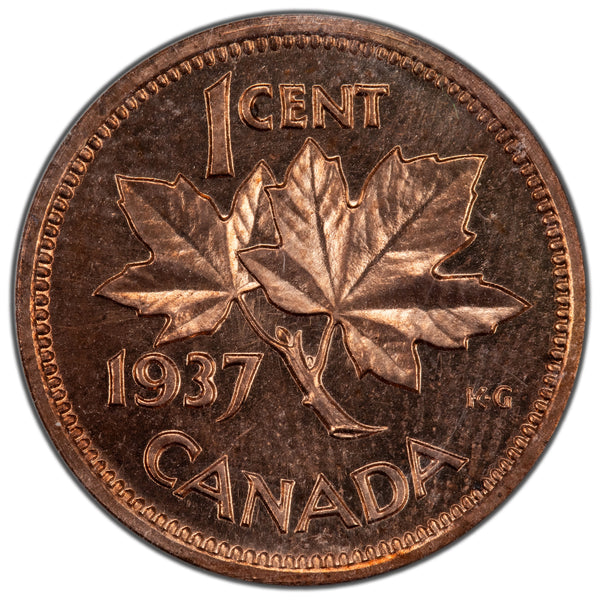 SOLD Canada 1937 One Small Cent Mirror Specimen Coin - ICCS SP-65 Red ...