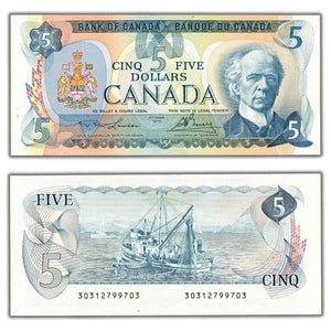 SOLD $5 1979 Bank of Canada Note Lawson-Bouey BC-53a - Choice UNC