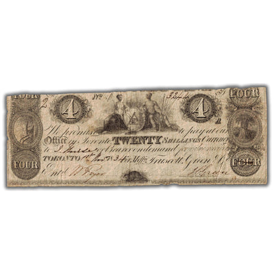 SOLD $4 1834 Agricultural Bank Chartered Note CH #20-10-14 - Trimmed
