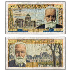 France 1963 5 New Francs Note P #141a - Pinholes