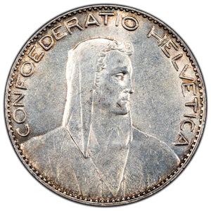 SOLD Switzerland 1922-B 5 Francs Silver Coin