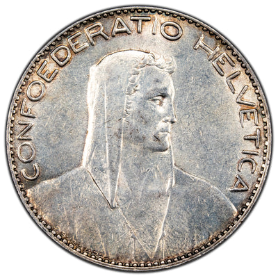 SOLD Switzerland 1922-B 5 Francs Silver Coin
