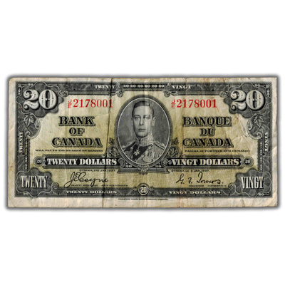 $20 1937 Bank of Canada Note Coyne-Towers J/E Prefix BC-25c - Fine
