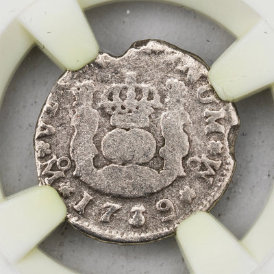 SOLD Mexico Shipwreck 1739 1/2 Half Real Silver Coin - NGC Genuine - El Cazador