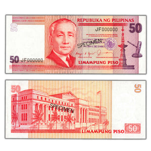 SOLD Philippines ND (1987-94) 50 Piso Specimen Note P #171s
