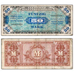 Germany 1944 50 Mark Allied Military Note P #196a - Circulated