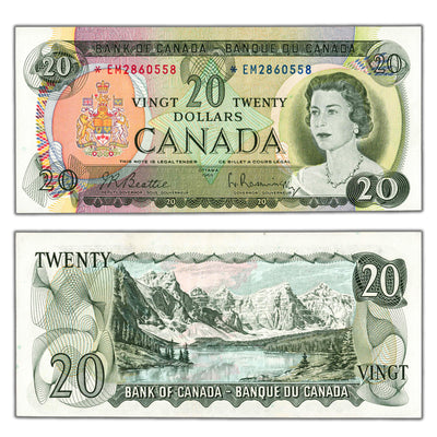 $20 1969 Bank of Canada Note *EM Replacement Prefix BC-50aA - UNC