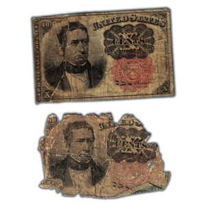 SOLD United States Pair of Fractional Notes - Very Poor Condition Fillers