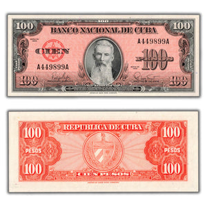 SOLD Cuba 1959 100 Pesos Note P #93 - UNC