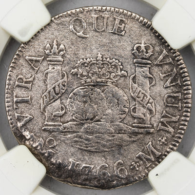 SOLD Mexico Shipwreck 1766 2 Reales Silver Coin - NGC Genuine - El Cazador - Nice Grade