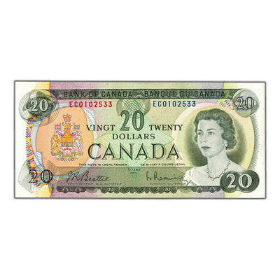 $20 1969 Bank of Canada Note Beattie-Rasminsky EC Prefix BC-50a - Uncirculated