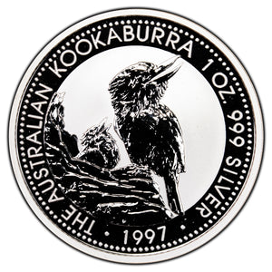 SOLD Australia 1997 $5 1oz .999 Fine Silver Kookaburra - In Capsule