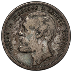 SOLD Sweden 1875 1 Krona Silver Coin KM #741 - Scratches