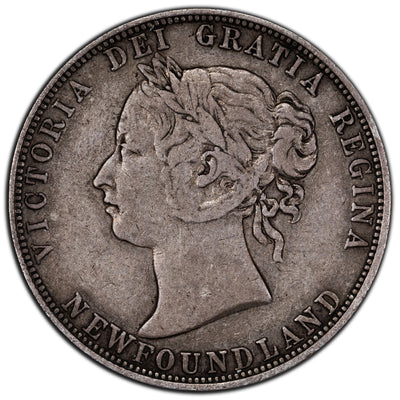 Newfoundland 1885 50 Cents Silver Coin - VF
