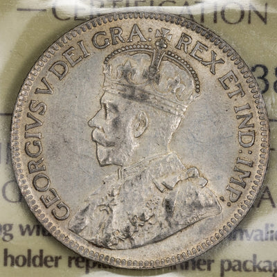 SOLD Canada 1929 25 Cents Quarter Silver Coin - ICCS AU-50