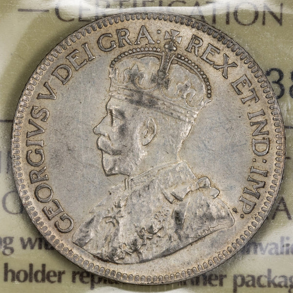 SOLD Canada 1929 25 Cents Quarter Silver Coin - ICCS AU-50 - The