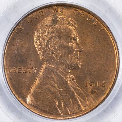 SOLD United States 1915-S 1 Cent Lincoln Penny Coin - PCGS MS-65 Red