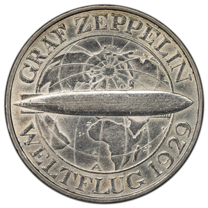 SOLD Germany 1929 3 Mark Silver Coin KM #67 - Graf Zeppelin - Cleaned