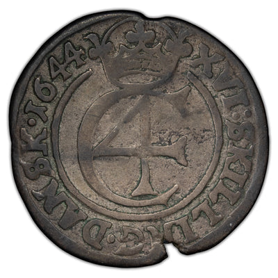 SOLD Denmark 1644 16 Skilling Silver Coin KM #136