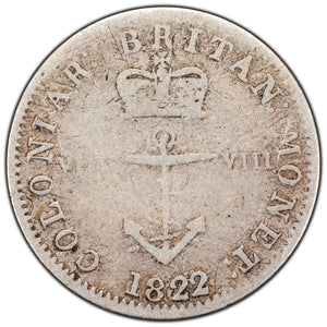 SOLD British West Indies 1822 1/8 Dollar Silver Coin