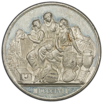 Great Britain 1857 Exhibition of Art Treasures White Metal Medal 63mm