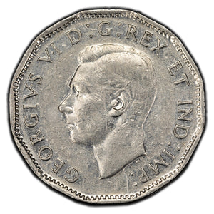 SOLD Canada 1947 Dot 5 Cents Nickel Coin - F/VF