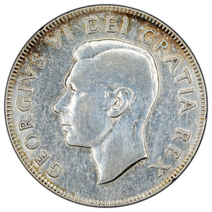 SOLD Canada 1948 50 Cents Half Dollar Silver Coin - Key Date - Cleaned