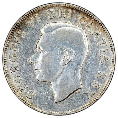 SOLD Canada 1948 50 Cents Half Dollar Silver Coin - Key Date - Cleaned