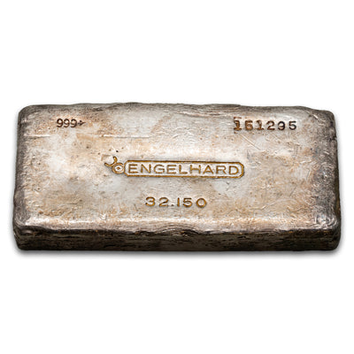 SOLD Vintage Engelhard 32.15oz Kilogram .999 Fine Silver Bar