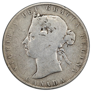 SOLD Canada 1900 50 Cents Half Dollar Silver Coin - G/VG (damage)