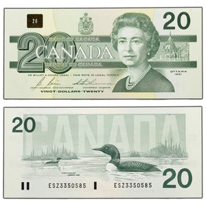 SOLD $20 1991 Bank of Canada Note Bonin-Thiessen ESZ With BPN Prefix BC-58b - Ch UNC