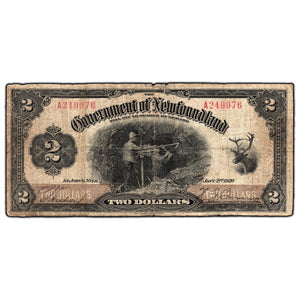 SOLD $2 1920 Government of Newfoundland Canada Note NF-13b